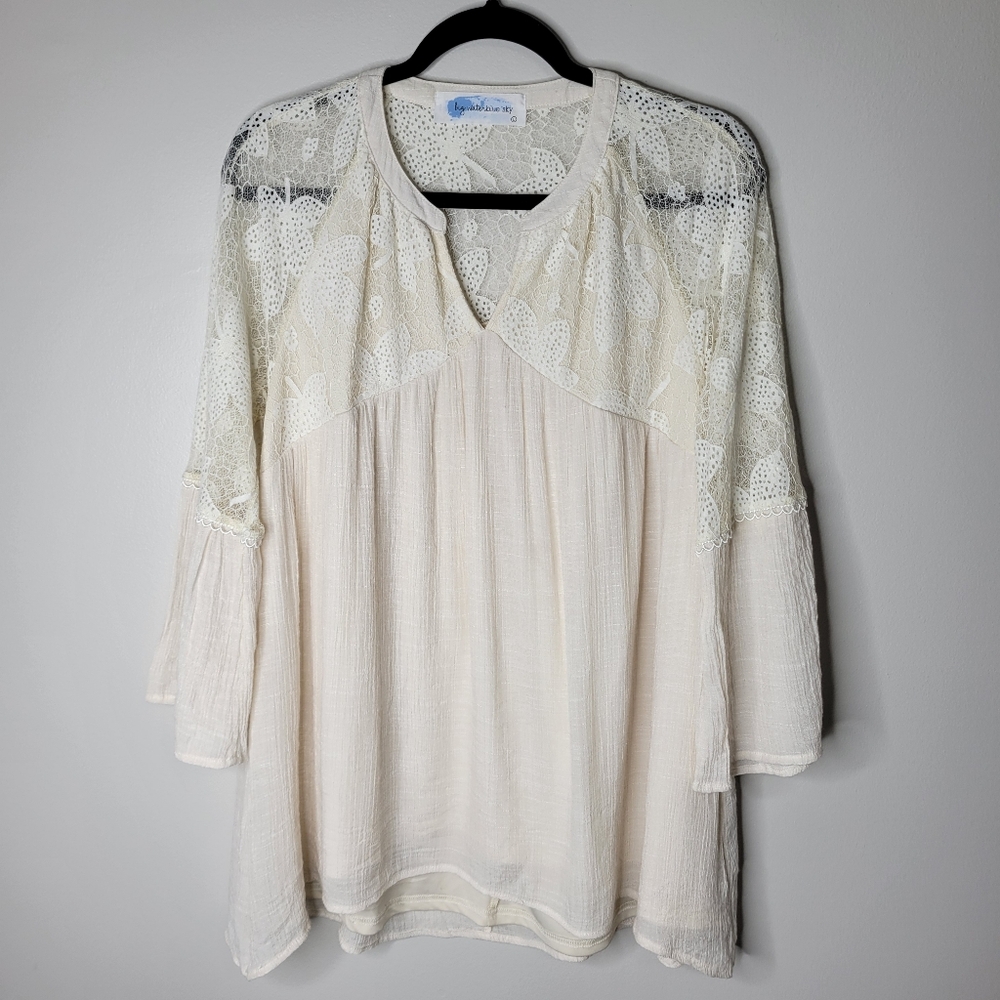 Elegant Cream Lace Women's Top
